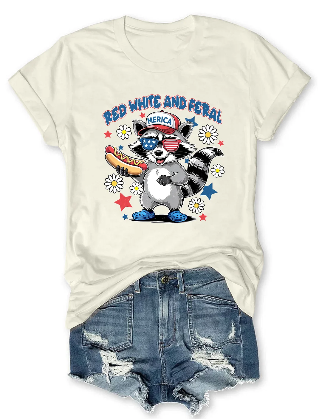 Red White And Feral T-shirt