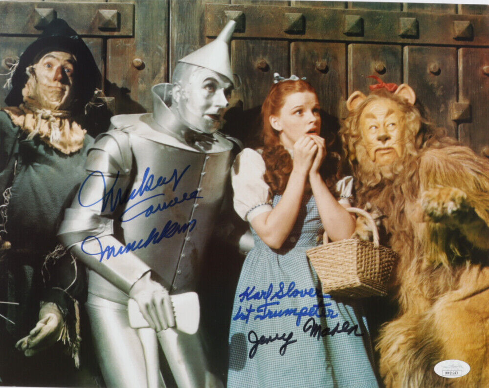 The Wizard of Oz 11x14 Movie Photo Poster painting Signed By 3 Lollipop Guild