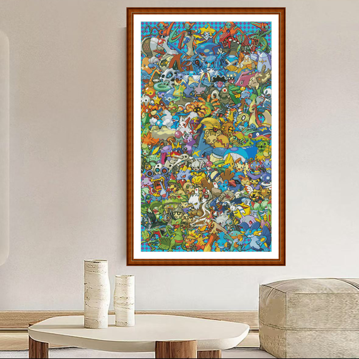 1set DIY Printed Cross Stitch Kit 【ZZ7072- Pok é mon III Generation】printed (stamped) cross-stitch Painting Fairy Cross Stitch