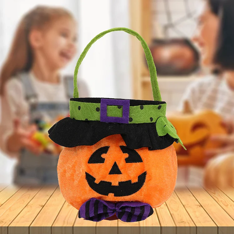 Halloween Pumpkin Candy Fluff Round Handbag