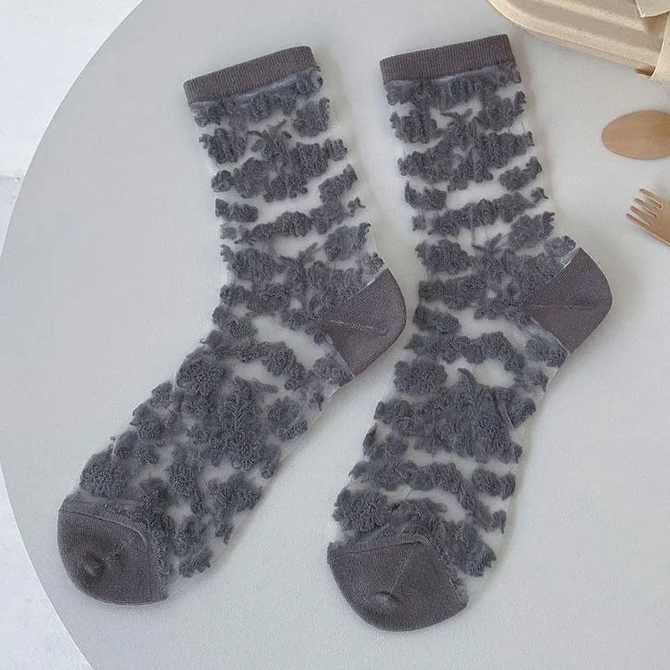 Glass Silk Flower Socks