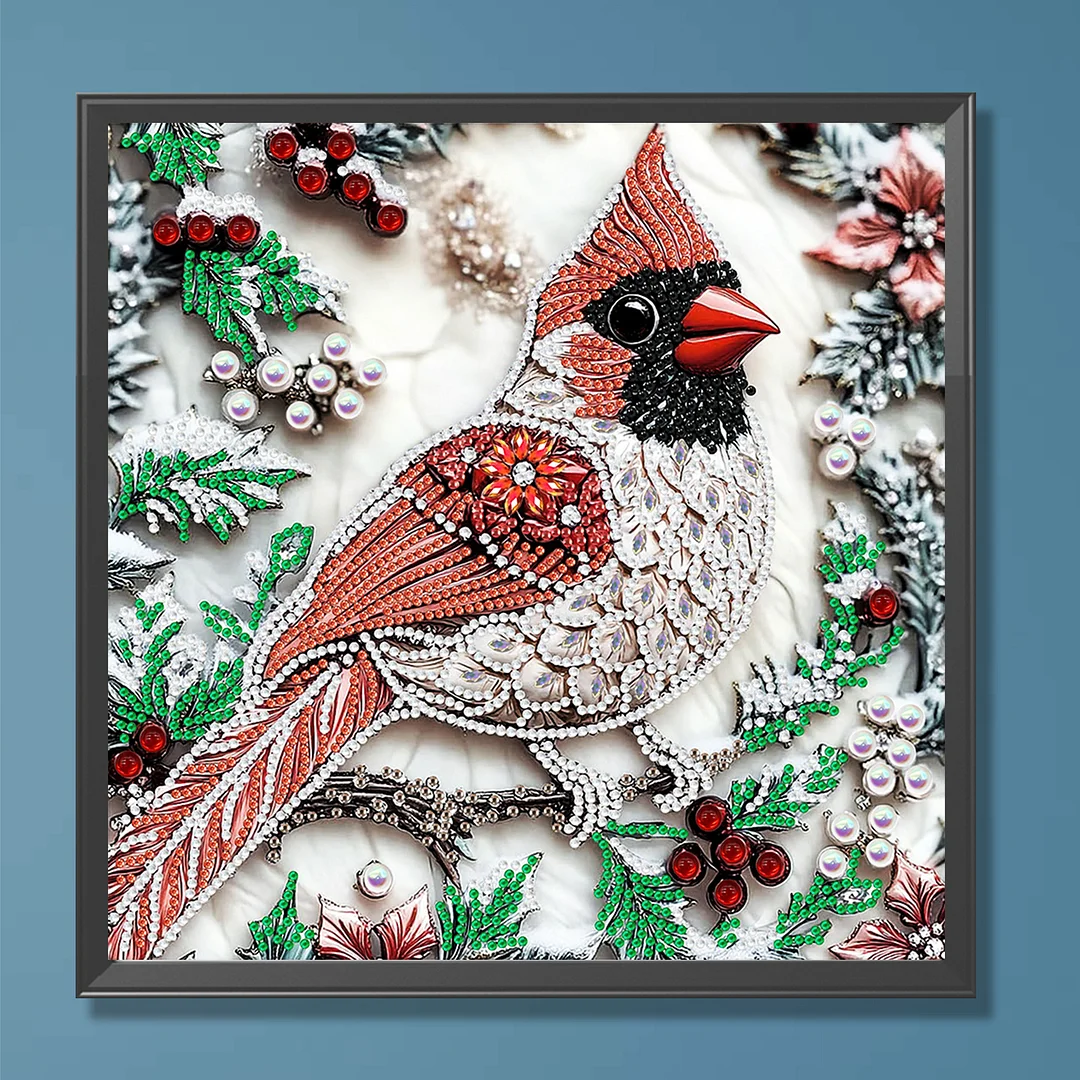 Cardinal - Partial Special Shaped Drill Diamond Painting Kits (Canvas|30*30cm)