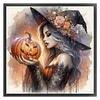 Pumpkin Witch-11CT Stamped Cross Stitch 50*50cm/19.69*19.69in