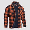 Men's Flannel Shirt Jacket Long Sleeve Quilted Lined Plaid Coat Button Down Thick Outwear for Winter