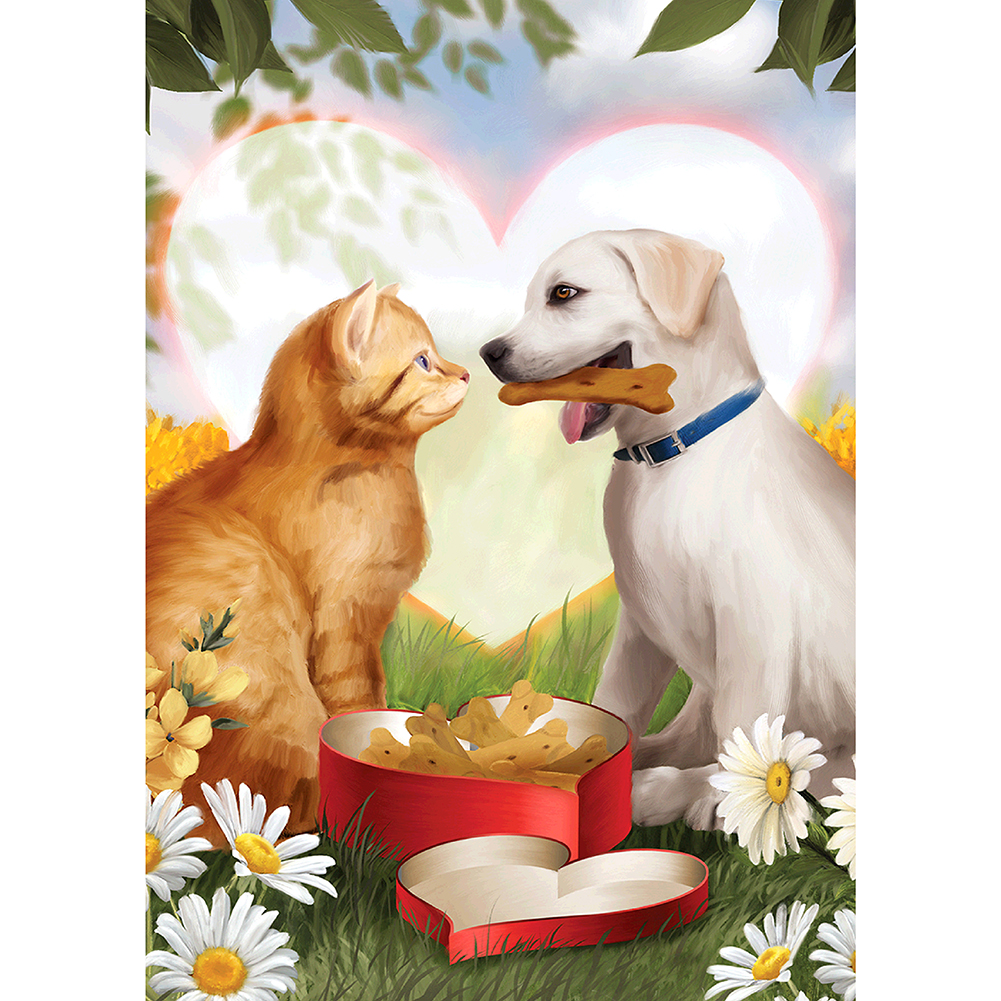 

30*40CM - Round Drill Diamond Painting - Bone Dog, 501 Original