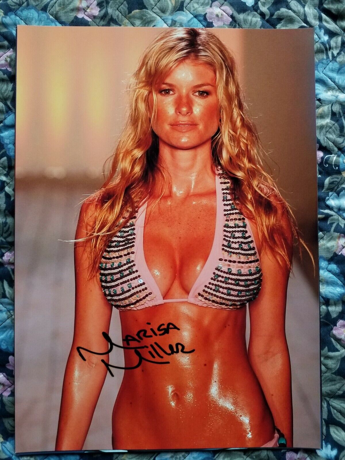 Marisa Miller/ Victoria Secret, SI Model Signed Autographed 8.2 x 11.7 Photo Poster painting