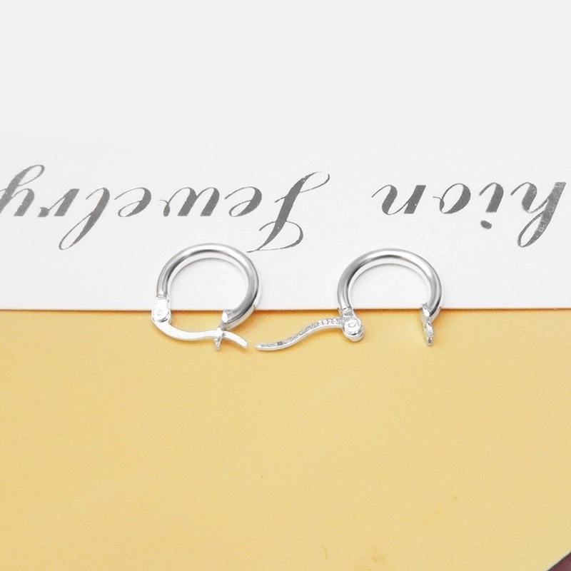 1 Pair 925 Sterling Silver Solid Color Earrings