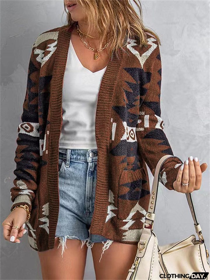 Street Style Halloween Extra Loose Knitted Cardigan Sweater for Autumn Winter