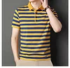 Stylish casual lapel striped polo shirt