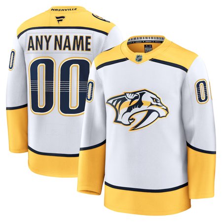 Men's Nashville Predators  White Away Premium Custom Jersey