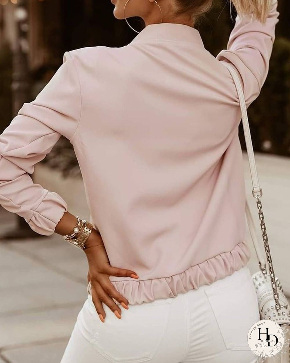 Long Sleeve Zip Front Casual Jacket