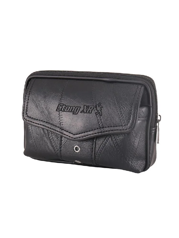 Multi-function Men PU Waist Bags Phone Wallet Belt Bum Pouch (Black 1)