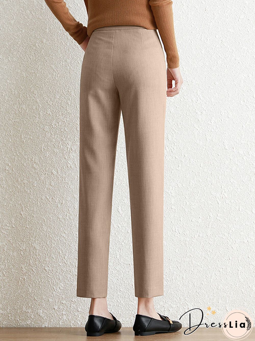 Contrast Pocket Step Hem Tailored Pants For Women