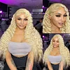 Honey Blonde Curly Transparent Lace Frontal Wig
