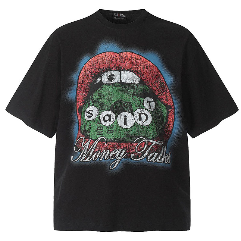 SAINT  lips abstract graphic print T-Shirts
