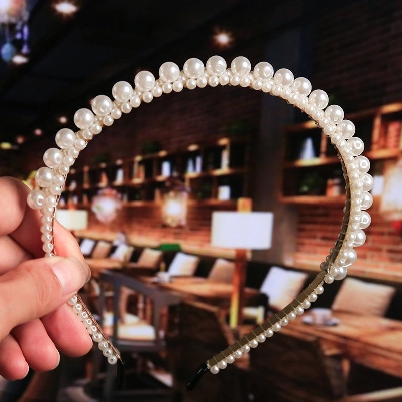 Women’s Fashion Waves Alloy Inlay Artificial Pearls Headwear