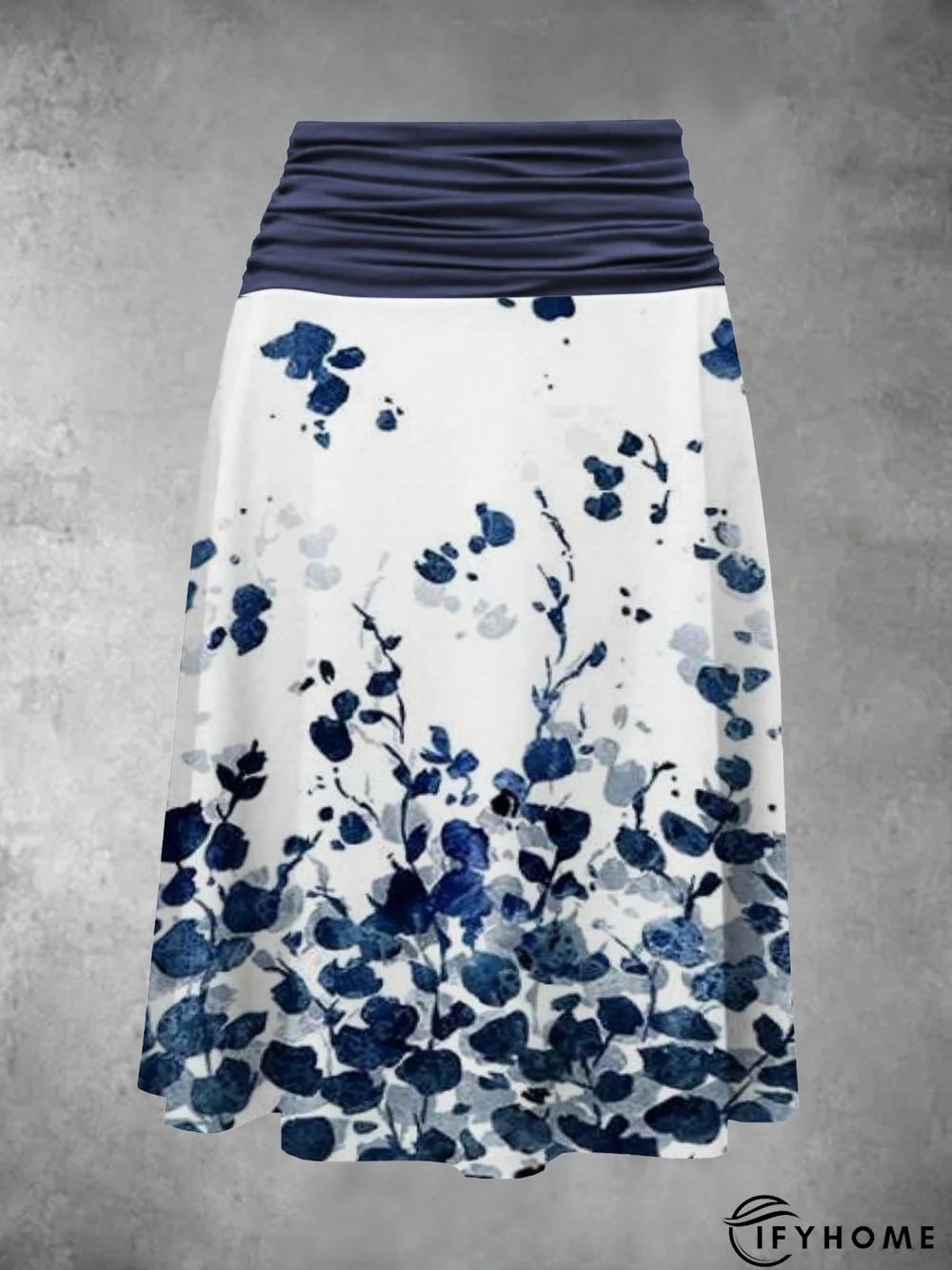 Summer Lleisure Contrast Color Stitching Small Floral A Type Floral Color-Block Skirt | IFYHOME