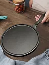 Cast Iron Round Griddle Nonstick Flat Skillet for Camping Indoor Outdoor Cooking