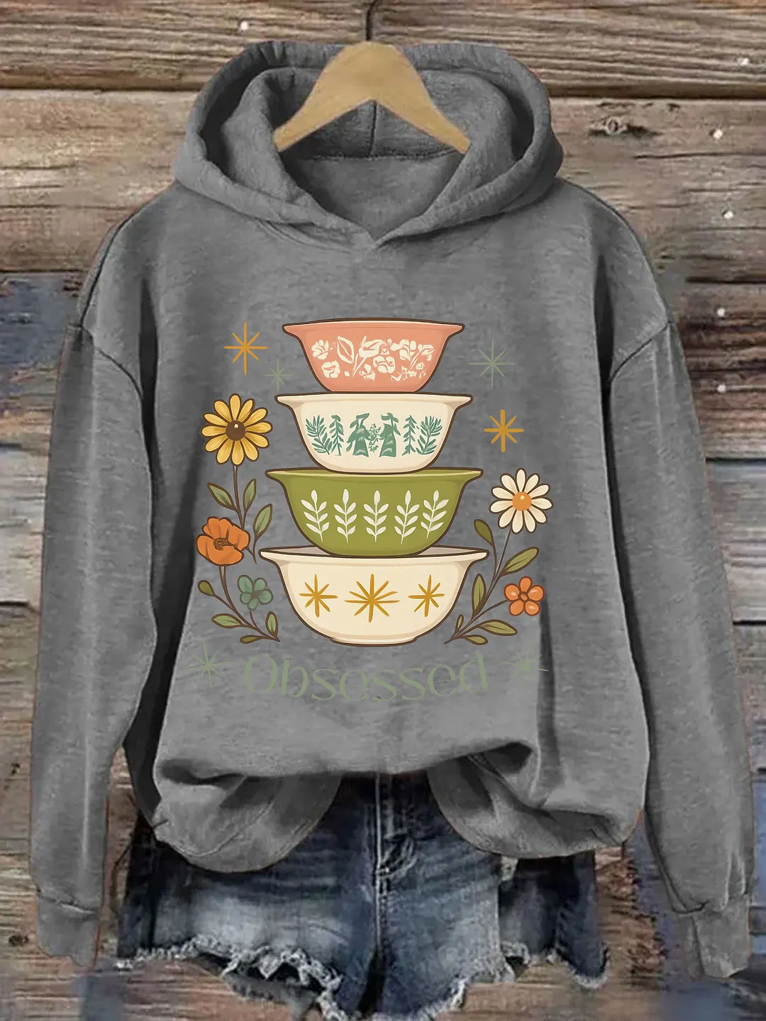 Butterprint Bowls Stacked Hoodie