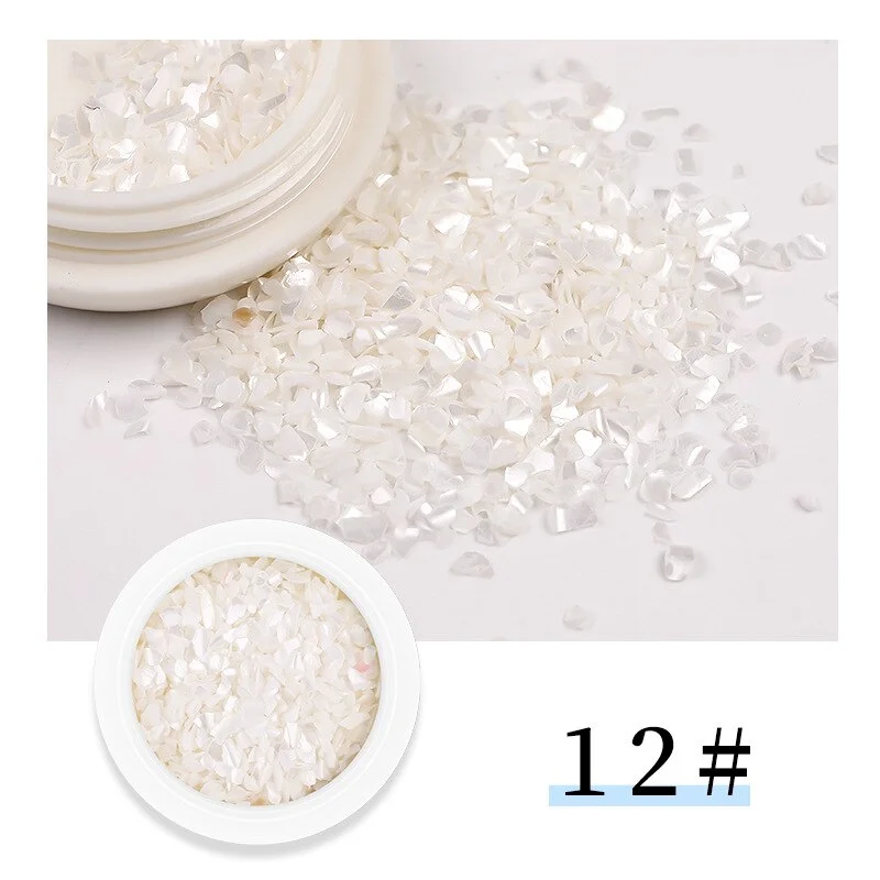 1box Black Color Nail Gems Fashion Shell Nail Stone Irregular Abalone Sequined Nail Decoration DIY Japanese Nail Art Design