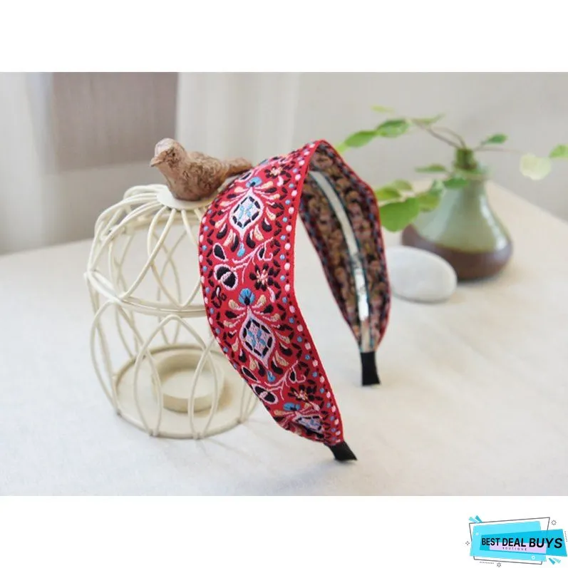 National Embroidery Fabric Hairband Headband