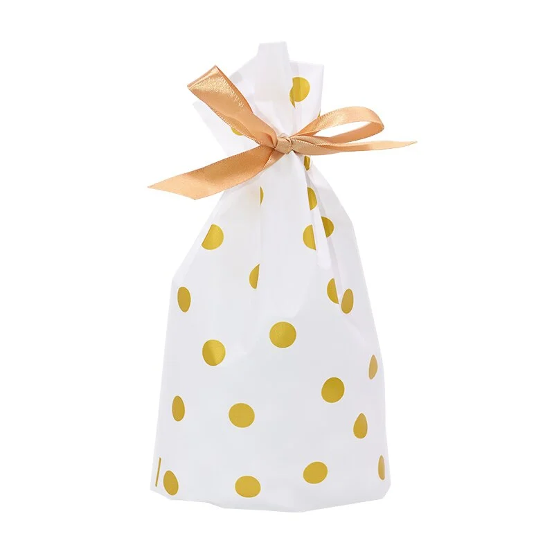 5/10pcs Candy Cookies Gift Bags With Ribbon Snack Biscuit Baking Package Wedding Birthday Party Decoration Christmas Gift Bags