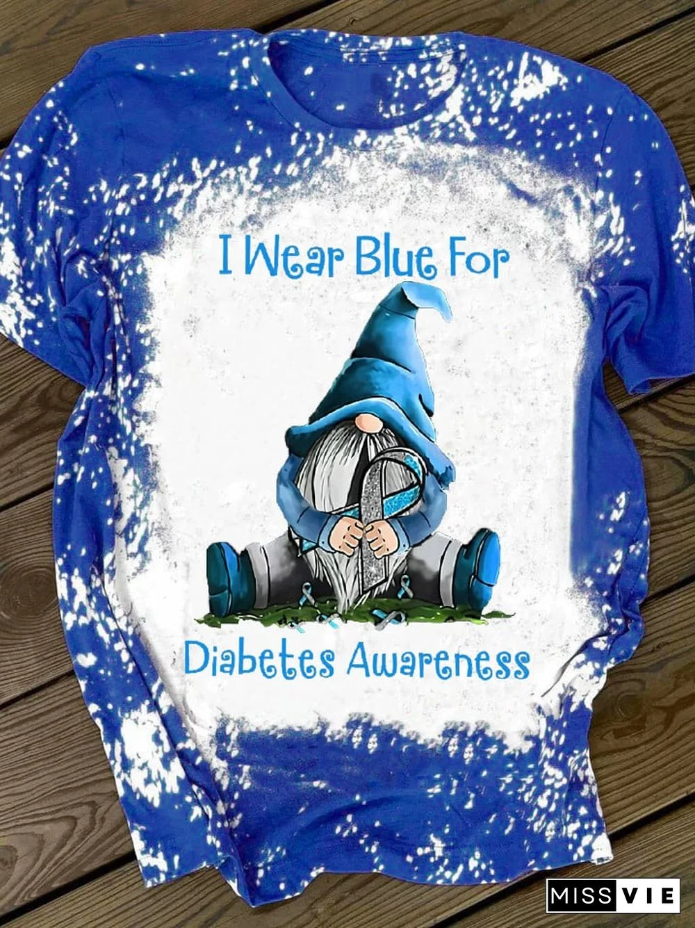 Women's I Wear Blue For Diabetes Awareness Printed T-Shirt