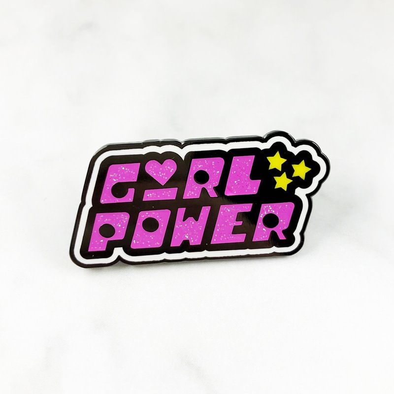 Minnieskull Girl Power Creative Letter Badge Brooch - Minnieskull