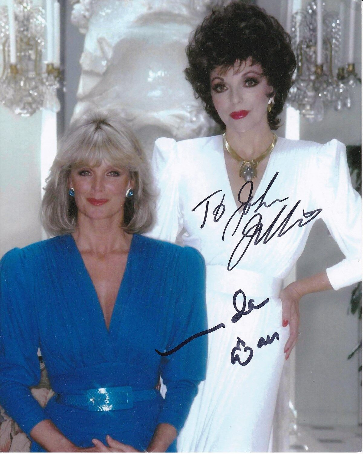 LINDA EVANS & JOAN COLLINS Autographed Signed DYNASTY Photo Poster paintinggraph - To John