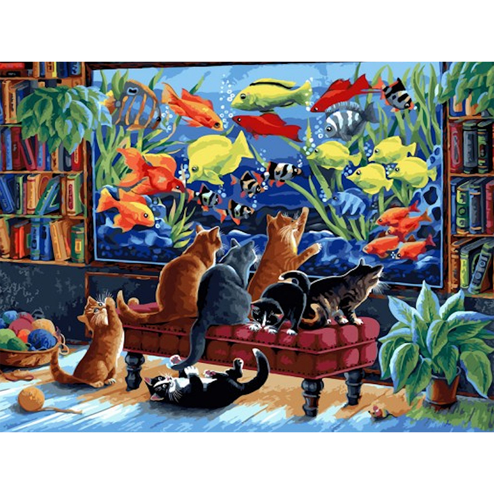 

Cat World - Round Drill Diamond Painting - 40*30CM, Round diamond 30*40cm, 501 Original
