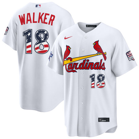 Youth St. Louis Cardinals #18 Jordan Walker Nike White 2026 All-Star Edition Stars & Stripes Stadium Jersey