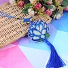Full Bead Embroidery Keychain Lotus Printed Craft Gifts(10x9cm)