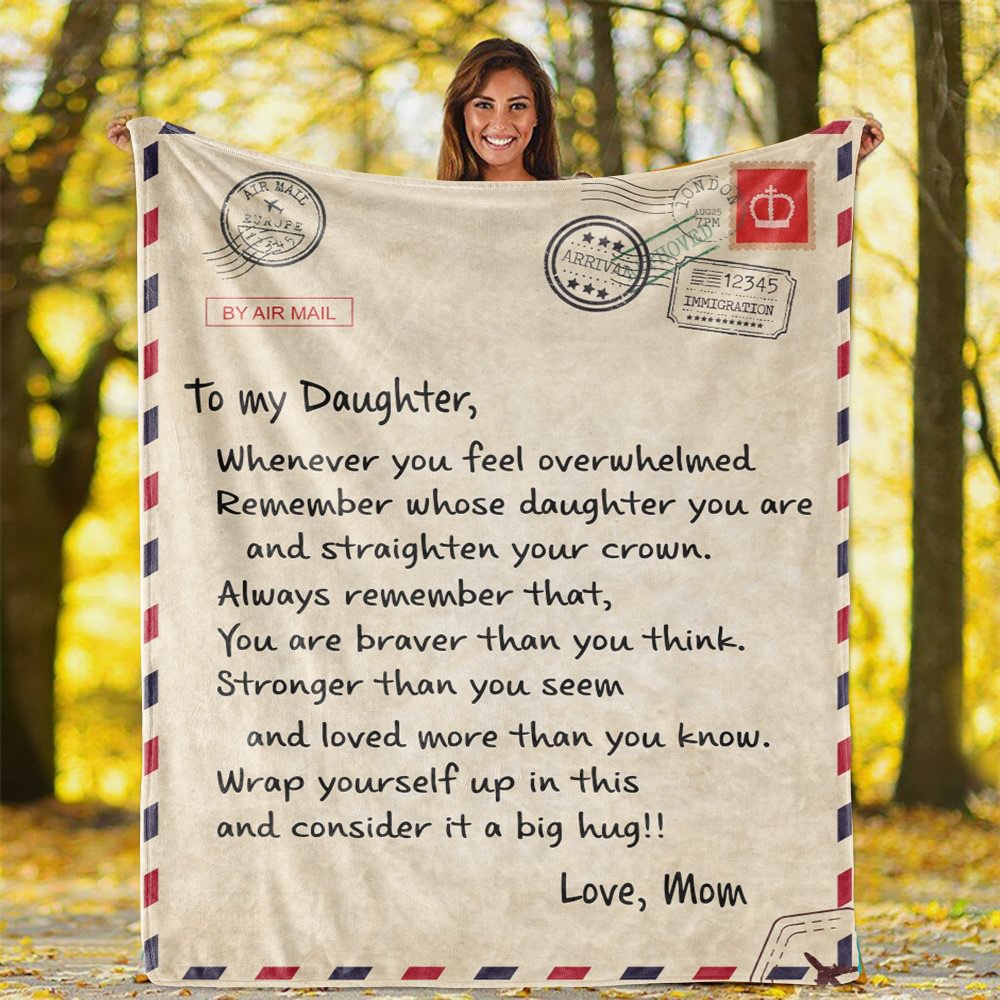 To My Daughter I Love You From Mom Graphic Blanket