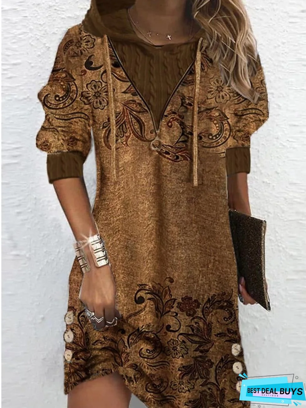 Casual Jersey Drawstring Dress