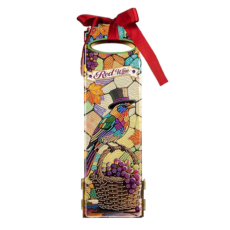 Wooden 5D/DIY Diamond Art Label Liquor Bottle Cover for Wedding Birthday Holiday gbfke