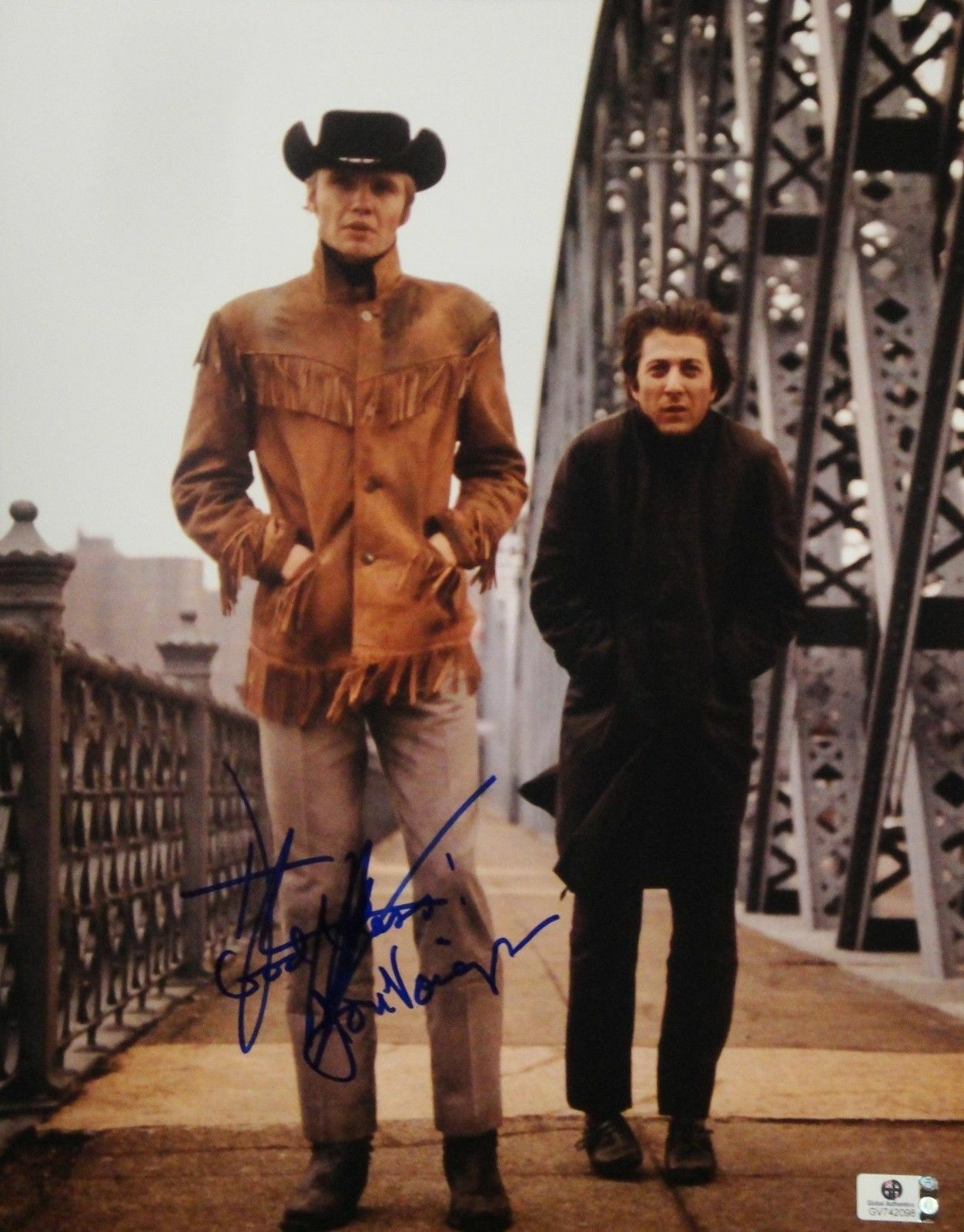 Dustin Hoffman Jon Voight Dual Signed 11x14 Photo Poster painting Midnight Cowboy JSA T60131