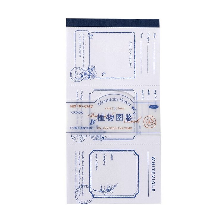 JOURNALSAY 30 Sheets Tearable Long Strip Memo Pad Non-adhesive Writable Vintage