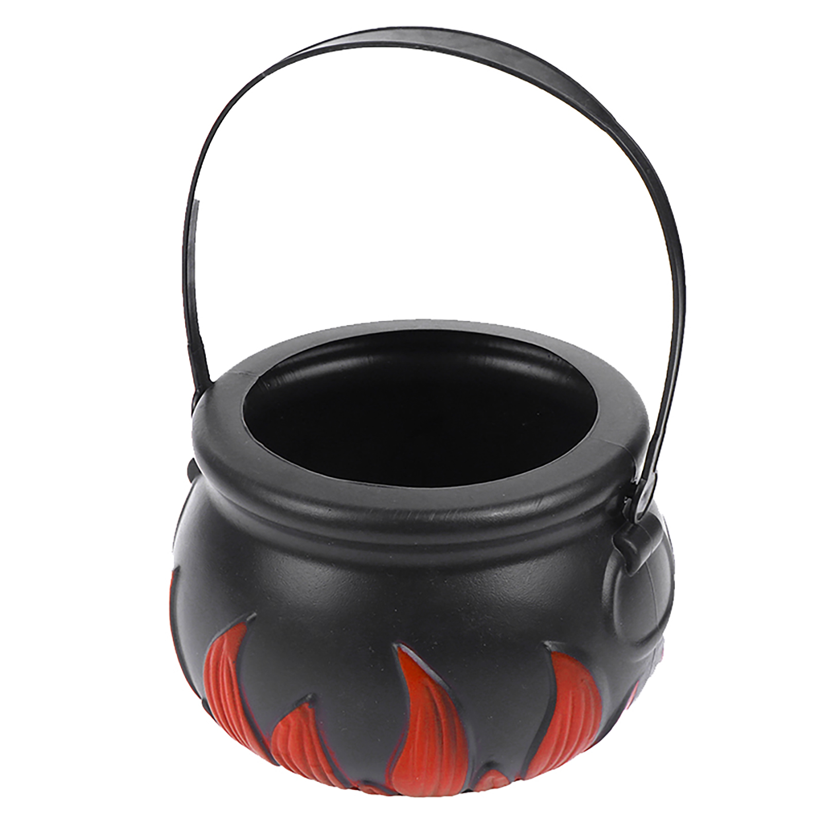 

Halloween Black Cauldron with Mist Maker Party Fog Machine with LED Prop, English-style red flame, 501 Original