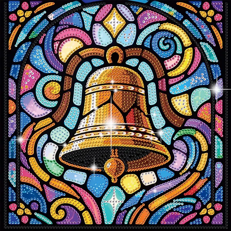 Stained Glass Bell 30*30cm (Canvas) Special Shaped Drill Diamond Painting gbfke