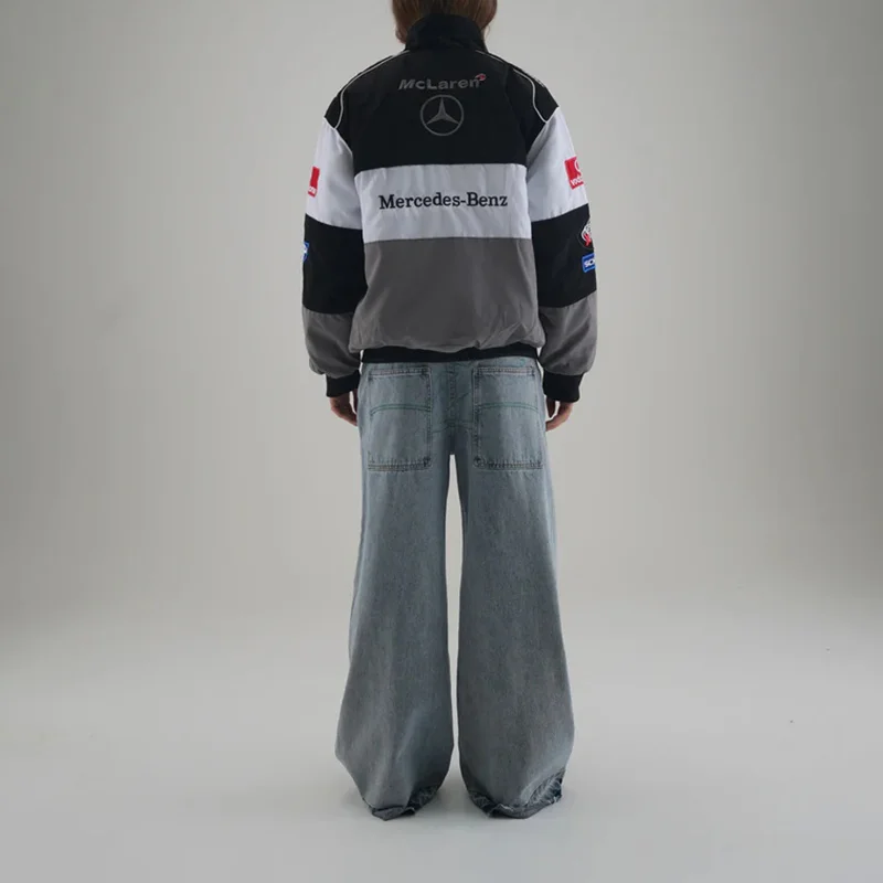 Unisex Racing Style Street Fashion Loose Racing Casual Print Jacket