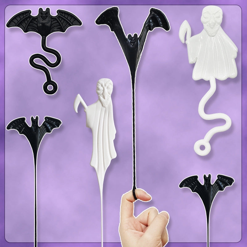 New Soft Toy Elastic Death Bat Halloween Creative Trick Climbing Wall Decompression Sticky Toy