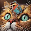Diamond Painting-DIY Crystal Rhinestone Cat and Butterfly(Box Packaging)