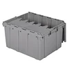 Buckhorn AR2420120201000 Industrial Grade Plastic Attached Lid Flip TOP 17 gallon Container Tote - 24" x 20" x 12" - Grey,