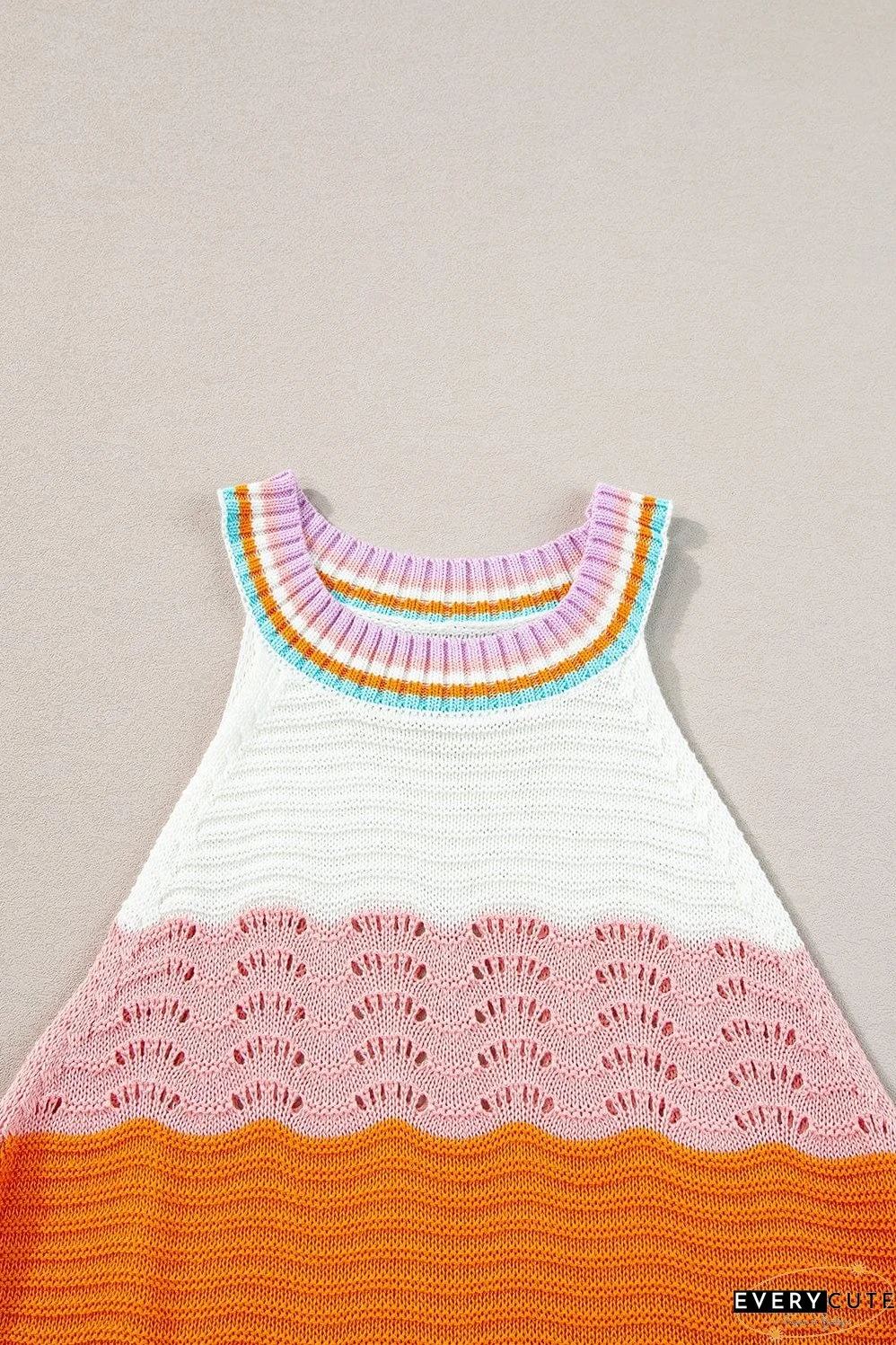 Eye-Catching Knit Sleeveless Top