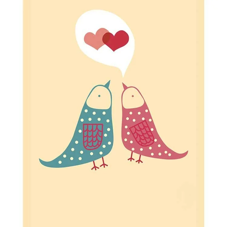 Cartoon Watercolor Bird Canvas Painting Living Room Decorative Painting Sofa Background Wall Bedroom Hanging Painting Wall Art