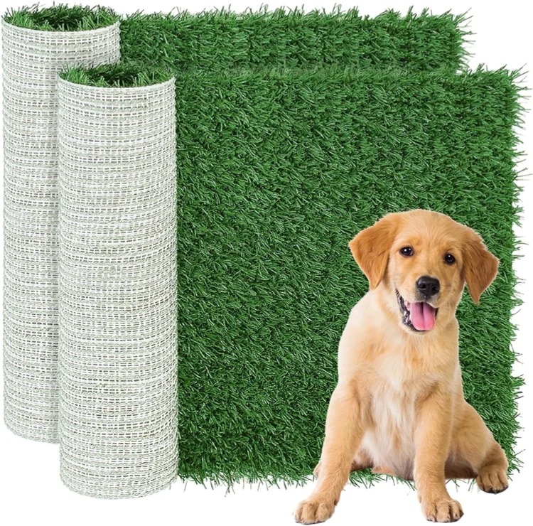 Sanmadrola Dog Pee Pads Puppy Pet Pad Artificial Dog Grass Pad Training Pads for Dogs Potty Pee Tray Fake Grass Mat Reusable for Indoor and Outdoor Washable