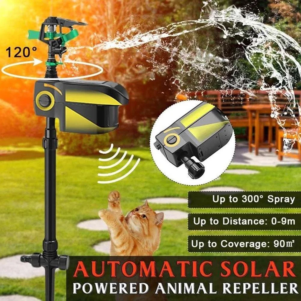 Solar Powered Motion Activated Animal Repellent Garden Sprinkler