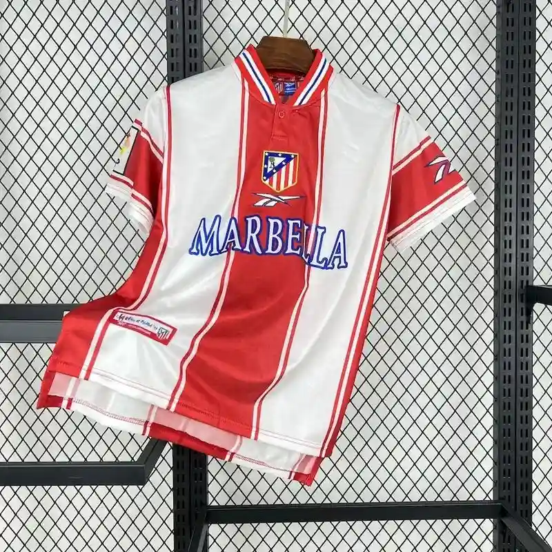 Retro 1999-00 Atletico Madrid Soccer Jersey Home