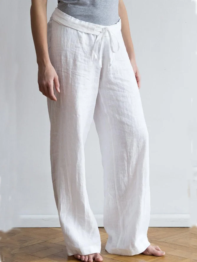 Women's Casual Plain Linen Pants