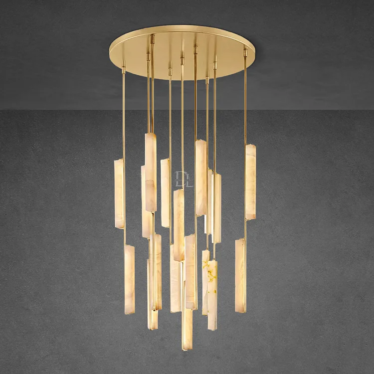 Aerie Alabaster Round Chandelier 40" Vjlight